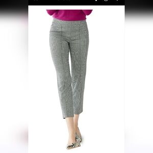 Croft & Barrow Women's Gray Plaid Cropped Pants